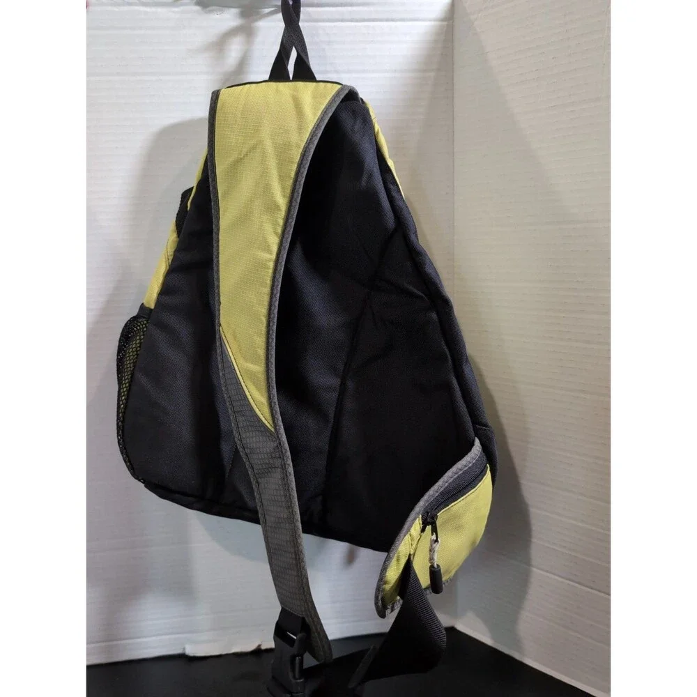LL BEAN SLING BAG BACKPACK YELLOW/BLACK NYLON OVER THE SHOULDER BACK TO SCHOOL